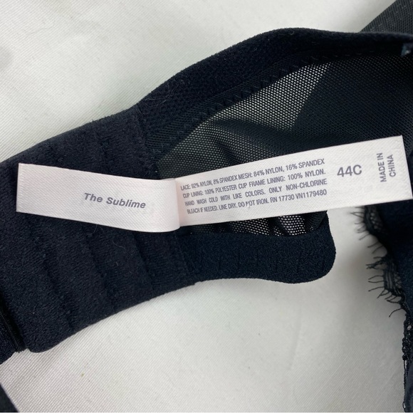 Auden The Sublime Bra 44C Black Lace Plunge Coverage Push Up Underwire NEW - Picture 11 of 11